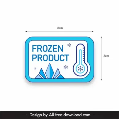 sticker frozen food template test tube snowflakes decor flat design