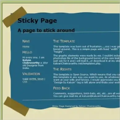 Sticky Page Template