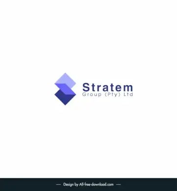 stratem group pty ltd logo template modern 3d geometric shape design 