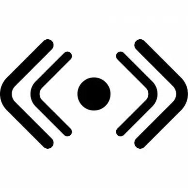 stream waves sign icon black white symmetric circle arrows shapes outline