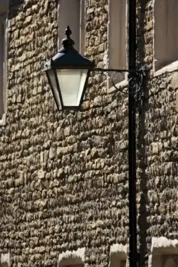 street lamp on wall