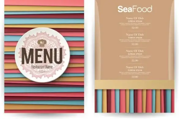 striped lines background restaurant menu