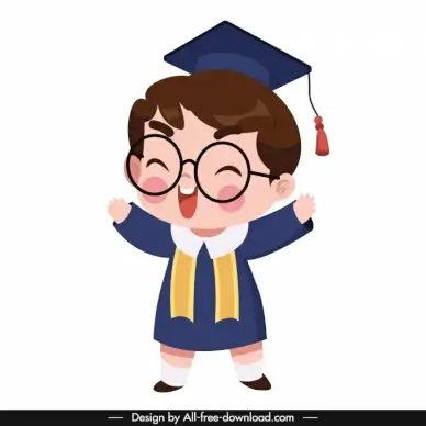 student design element dynamic cartoon boy