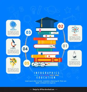  student infographics template books stack school elements