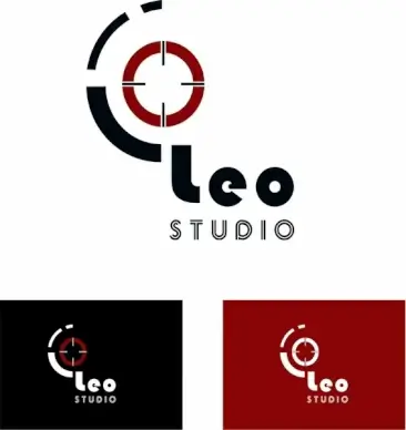 studio logo sets design on various background