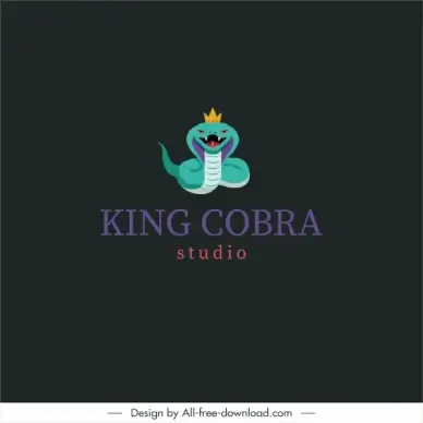 studio logotype king cobra sketch colorful flat