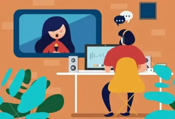 studio work background colored cartoon design