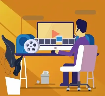 studio work background working man filmstrip computer icons
