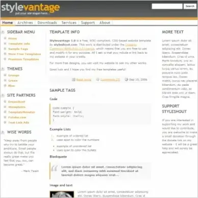 Style vantage 1.0 Template