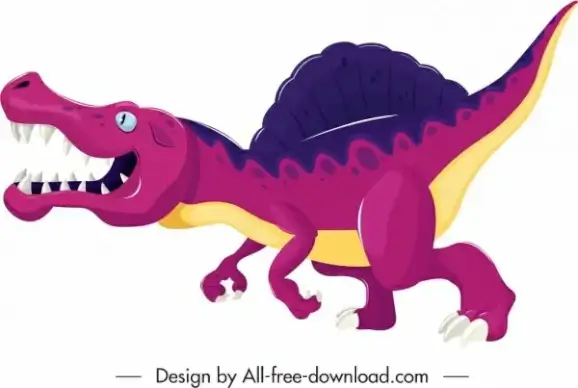 suchominus dinosaur icon colorful sketch cartoon character