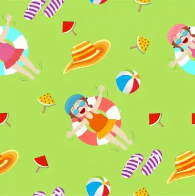 summer background beach vacation design elements repeating design