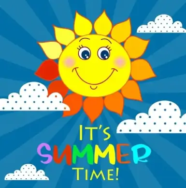summer banner stylized sun icon