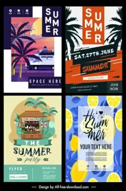 summer flyer templates colorful classical decor
