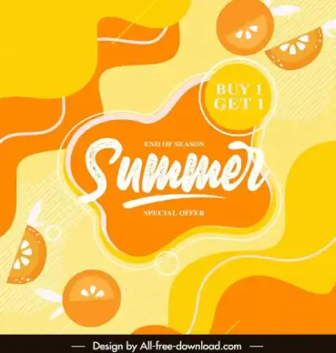 summer sale banner bright yellow orange slices decor