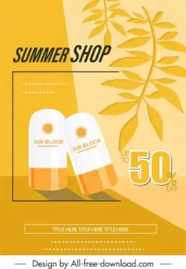 summer sale banner cosmetic leaves sketch