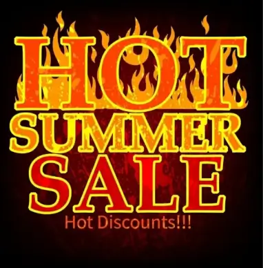 summer sale banner red flame decoration