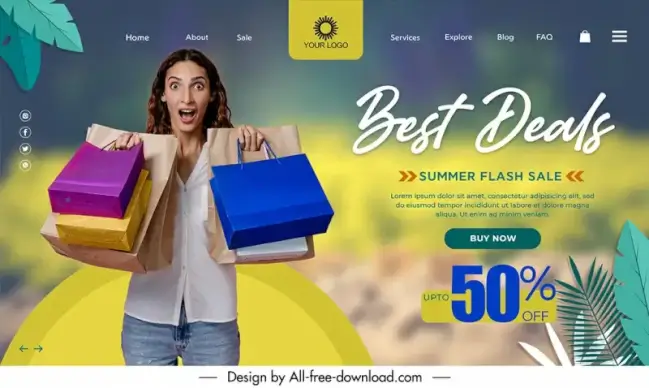 summer sale landing page template dynamic funny design