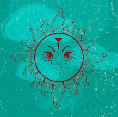 sun background grunge blue decoration stylized design