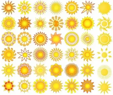 Sun Elements Collection Vector
