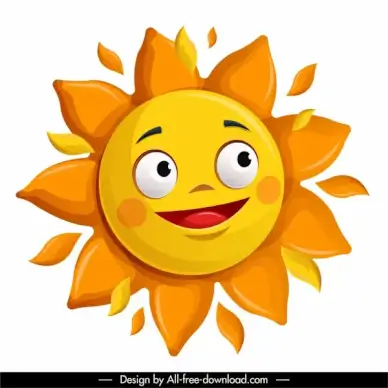 sun icon cute stylized cartoon sketch