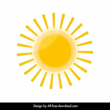 sun icon flat circle shape rays sketch
