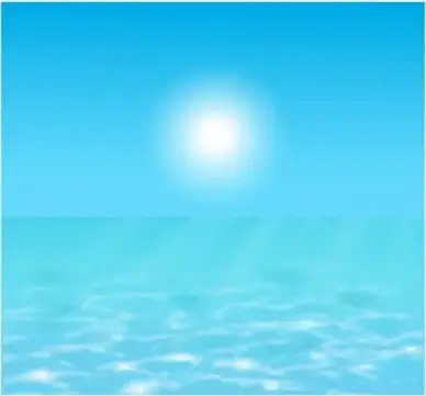 sun over the water