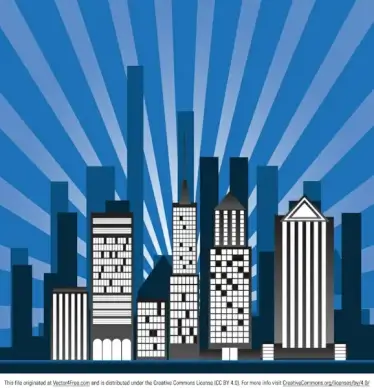 sunburst building vector