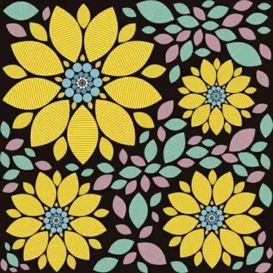 sunflower background multicolored flat design