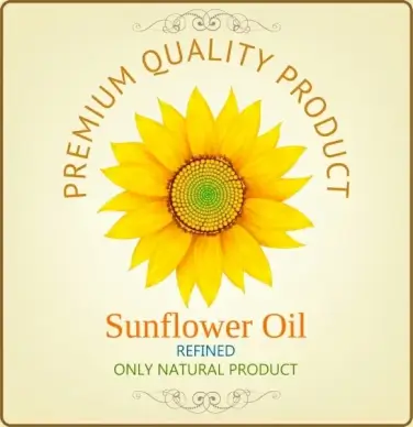 sunflower oil advertisement yellow petal icons decor