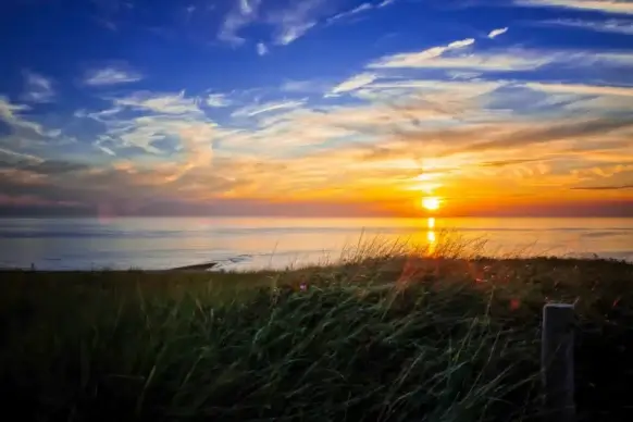 sunset beach scenery picture elegant tranquility 