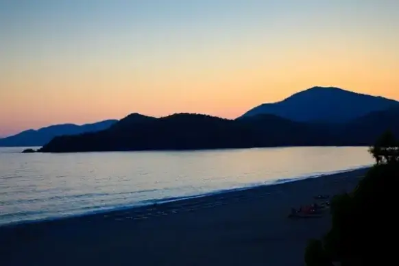 sunset over mountains