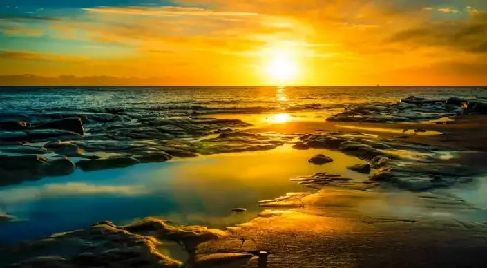 sunset seascape picture elegant twilight time 
