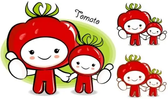 super love the cartoon 5 fruits vector