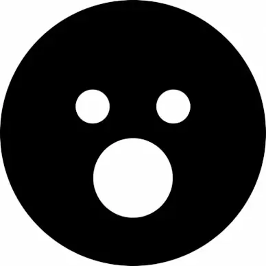 surprise emoticon black white flat symmetric circle outline