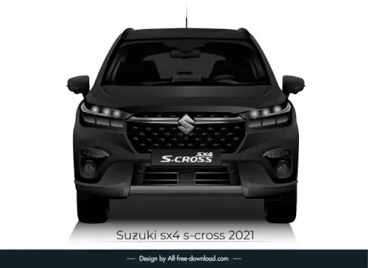 suzuki sx4 s cross 2021 car model advertising template modern symmetric front view design 