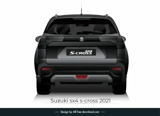 suzuki sx4 s cross 2021 car model icon modern rear view design 