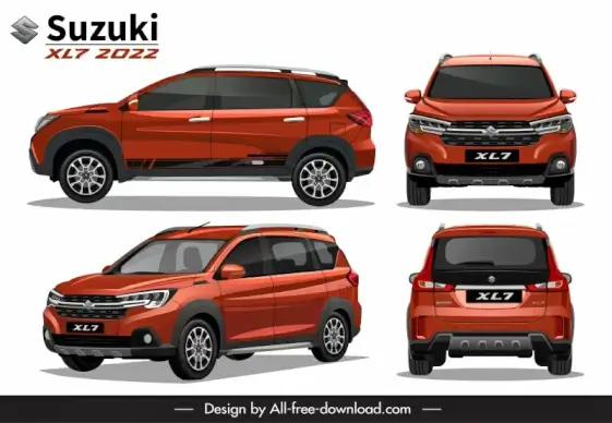 suzuki xl7 2022 car models advertising poster modern different views sketch