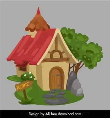 sweet home icon cute decor vintage design