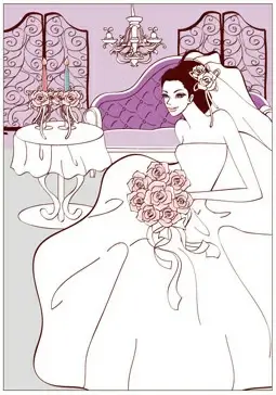 sweet wedding set vector