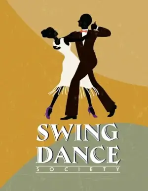 swing dance advertisement dancers icon silhouette retro design