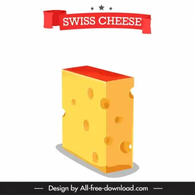  switzerland advertising template 3d cheese ribbon stars decor