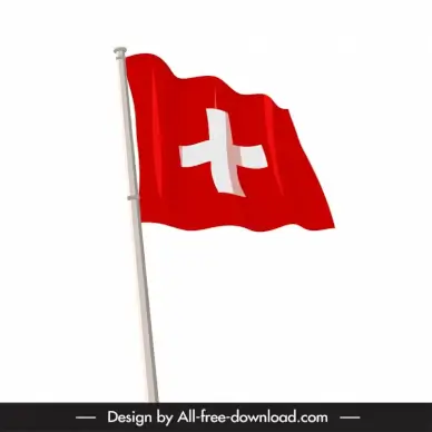 switzerland design elements dynamic waving flag sketch
