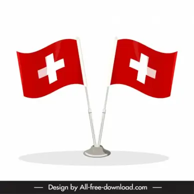 switzerland flag design elements symmetric modern design 