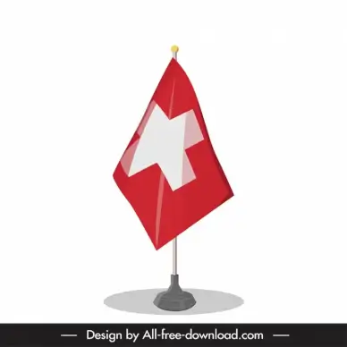 switzerland flag icon modern shiny design 