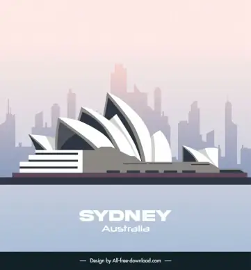 sydney australia advertising banner template opera house sketch 