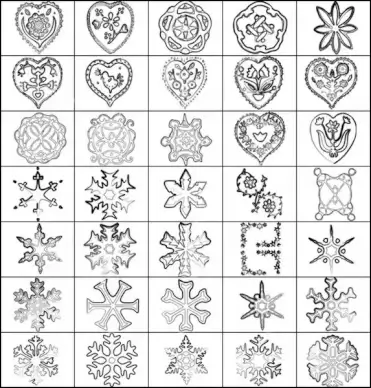 symbols and snowflakes brush