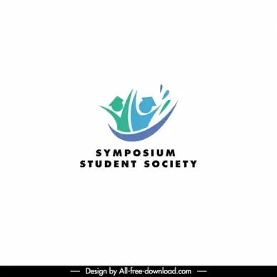symposium student society logo template dynamic curves graduated icons design