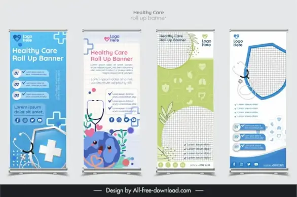synthetic healthy care roll up banners elegant modern 