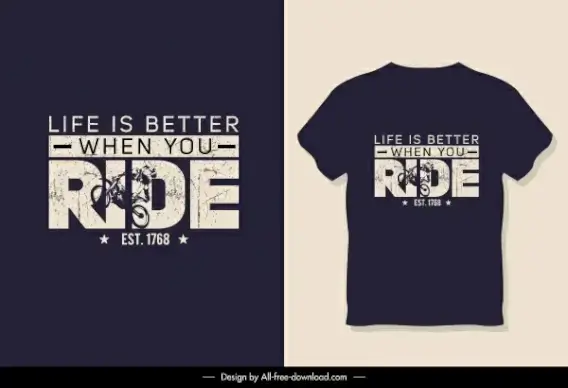 t shirt template ride theme dark retro design