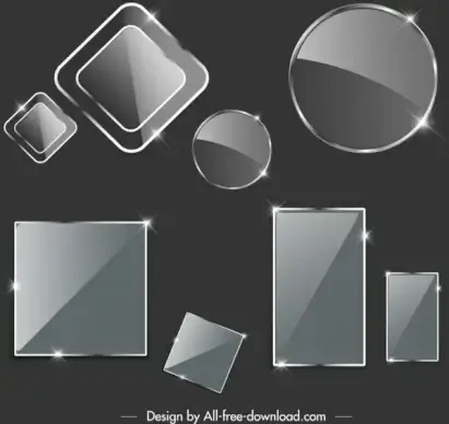tags templates shiny glass shaped design